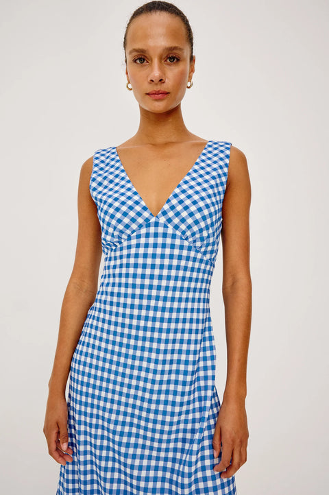 Rails Rails x Giadzy Serafina Dress in Gingham Tomatoes: featuring midi, v-neck