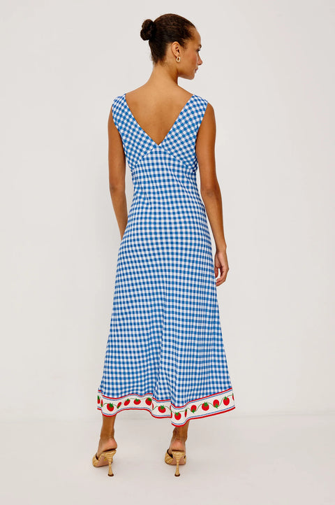 Rails Rails x Giadzy Serafina Dress in Gingham Tomatoes: featuring midi, v-neck