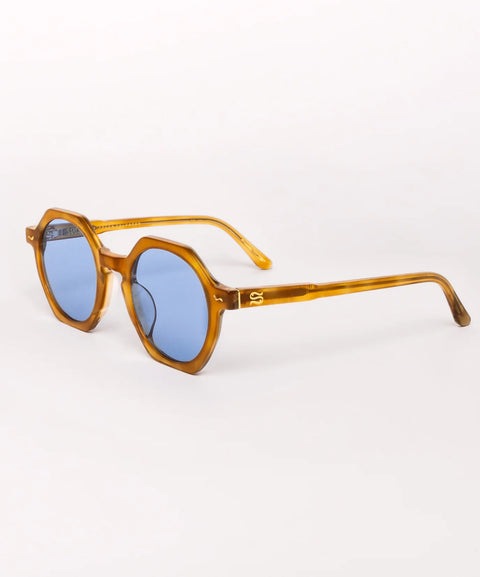 Sardine Sardine Millie Sunglasses in Bleu La La: featuring oversized, relaxed, striped