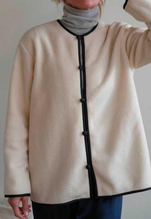 DONNI The Polar Fleece Jacket | Creme/Jet