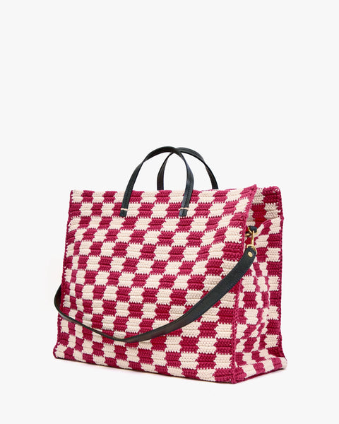 Clare V. Clare V Summer Simple Tote in Plummy Cream: summer, everyday, cotton