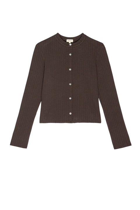 DONNI The Sweater Rib Cardi | Espresso