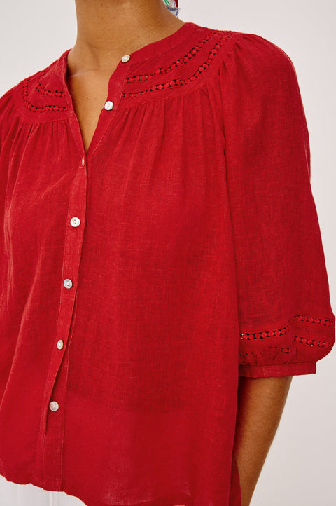 Rails Rails x Giadzy Theia Top in Tomato: featuring relaxed, linen