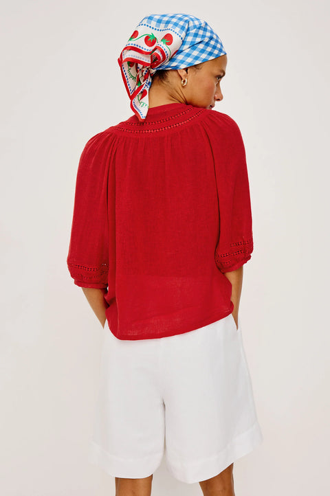 Rails Rails x Giadzy Theia Top in Tomato: featuring relaxed, linen