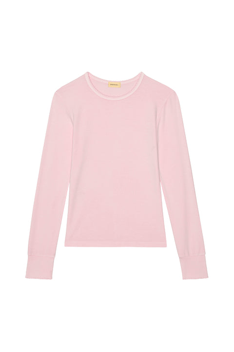 DONNI The Baby Rib Scallop Long Sleeve | Blossom