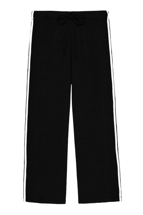DONNI The Thermal Stripe Crop Pant | Jet Black