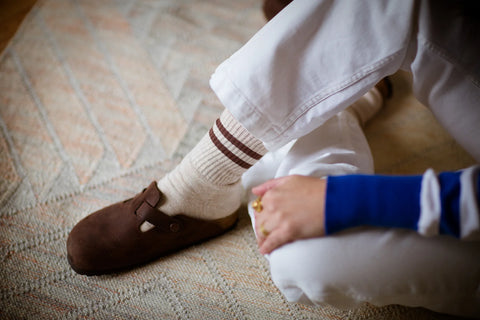 Unified Gym Socks | Oat Cocoa Stripe