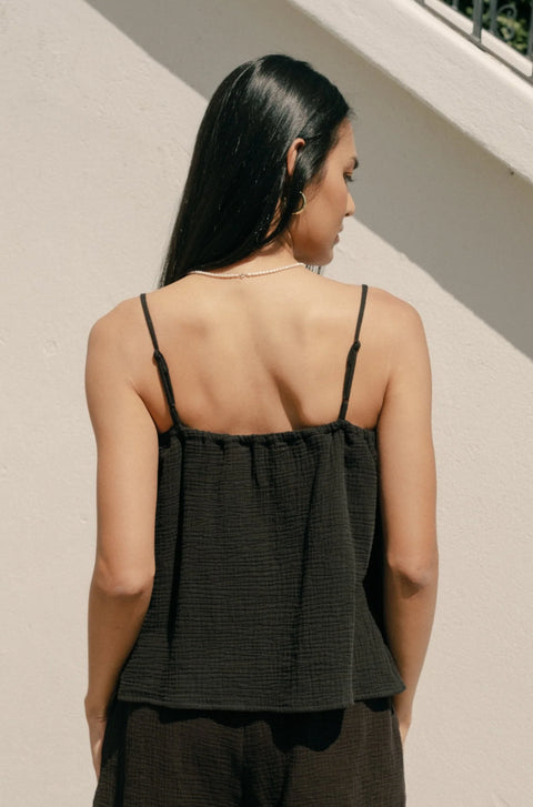 Whimsy + Row Sofia Top | Black Gauze