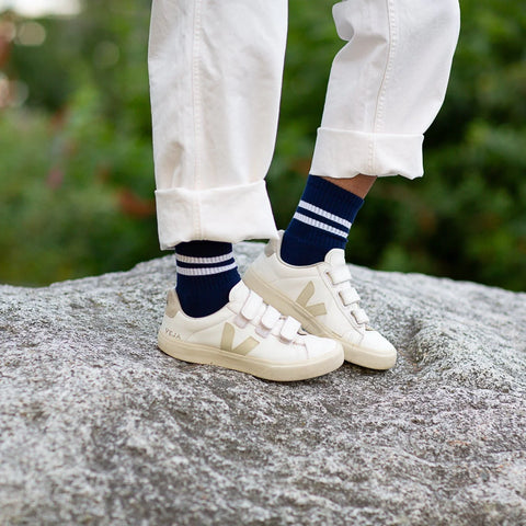 XS Unified Gym Socks | Ocean Blue Stripe