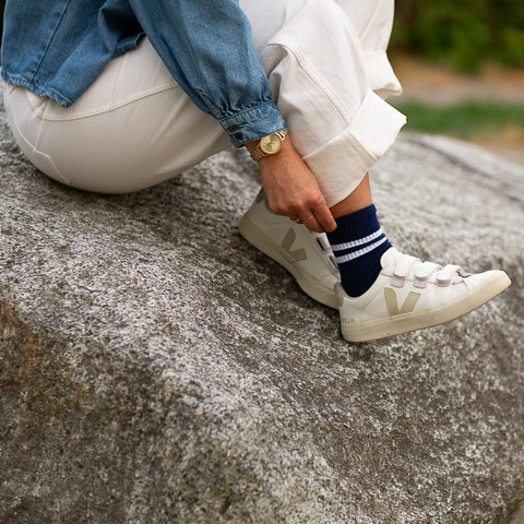 XS Unified Gym Socks | Ocean Blue Stripe