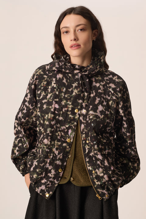 Des Petits Hauts Ylang Camo Windbreaker - Styled Shot Showing Transitional Season Lightweight Jacket