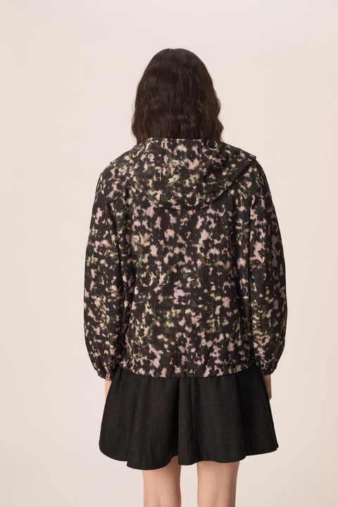 Des Petits Hauts Ylang Camo Jacket - Back View of Women's Lightweight Camouflage Windbreaker