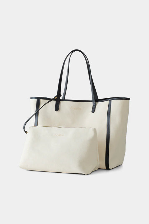Stylein Yacht Canvas Bag | Cream with Black