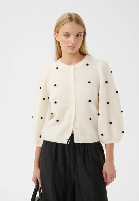 Gestuz Alpha Dot Cardigan | Ivory