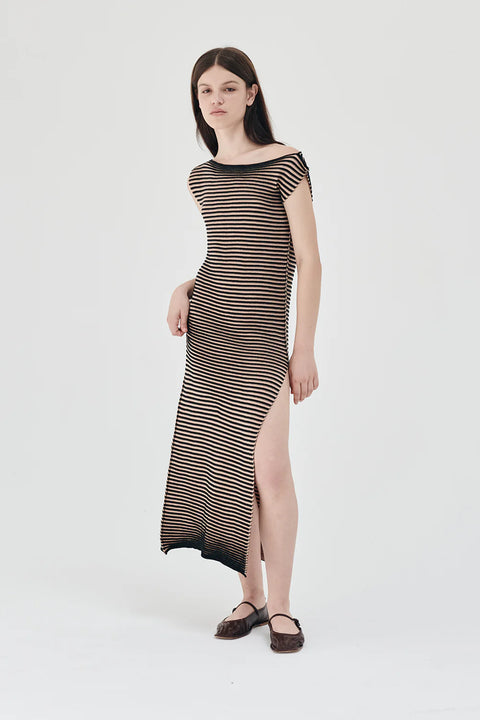 Mundaka Awaji Dress | Beige & Black
