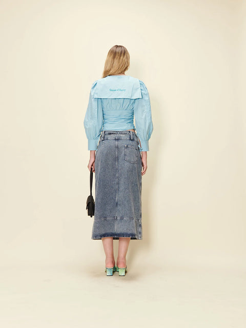 House of Sunny The Sail Blouse | Powder Blue