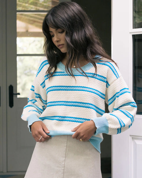 Harly Jae Groove Sweater | Azure Stripe