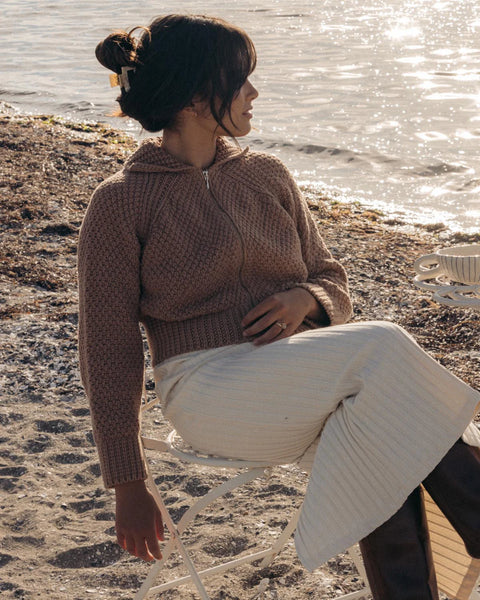 Hary Jae Meadow Zip Cardigan | Camel