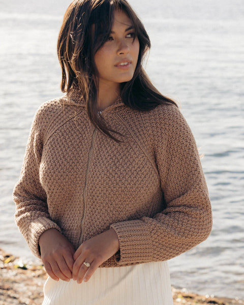 Hary Jae Meadow Zip Cardigan | Camel