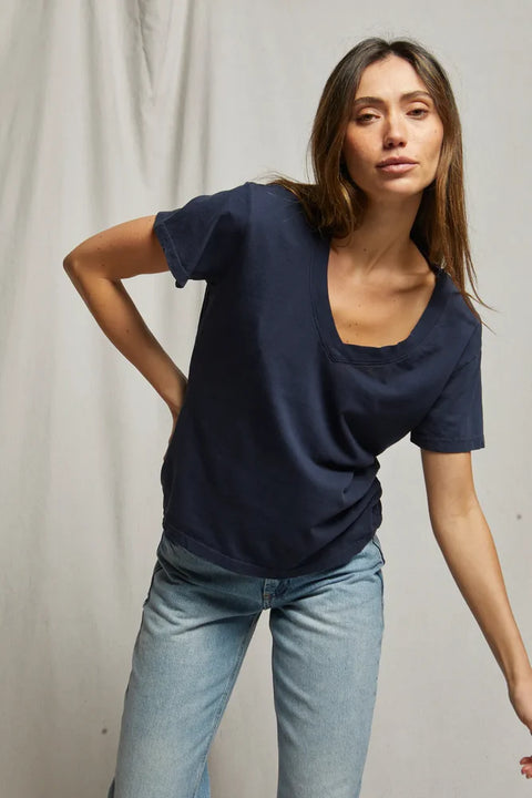 Perfect White Tee Hendrix Boxy V Neck Tee | Navy