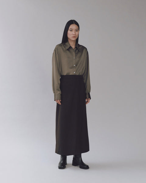 Mijeong Park Wool Blend Maxi Wrap Skirt | Brown