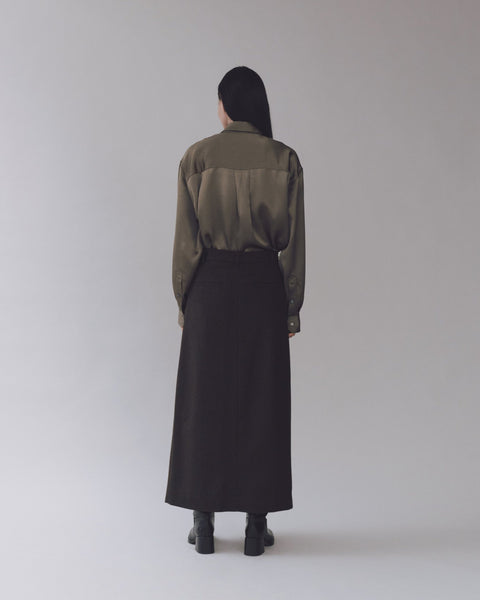 Mijeong Park Wool Blend Maxi Wrap Skirt | Brown