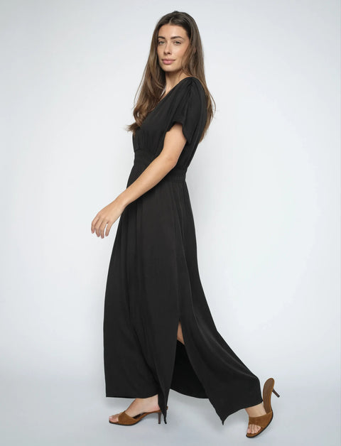 Mos Mosh Mos Mosh Edith Annie Dress in Black: featuring maxi, v-neck