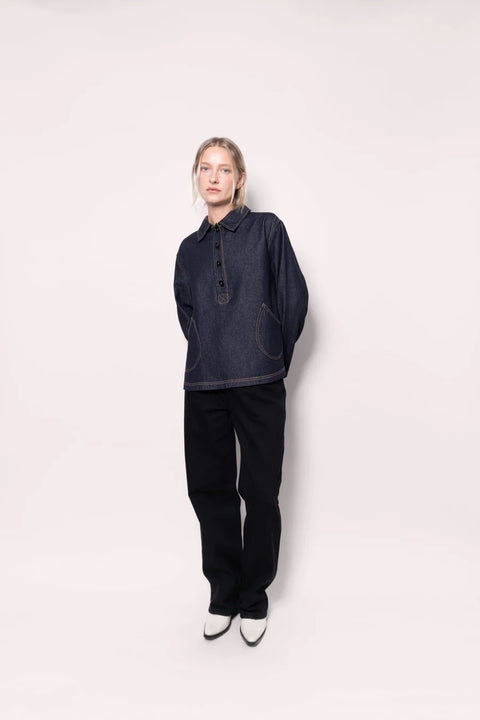 Et Tigre Louie Henley | Indigo Denim