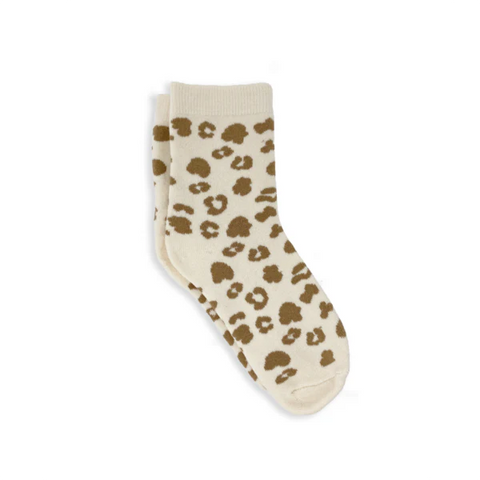 XS Unified Leopard Socks | White