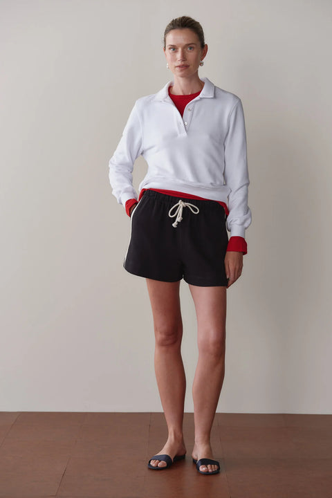 DONNI The Eco Terry Stripe Short | Jet Black