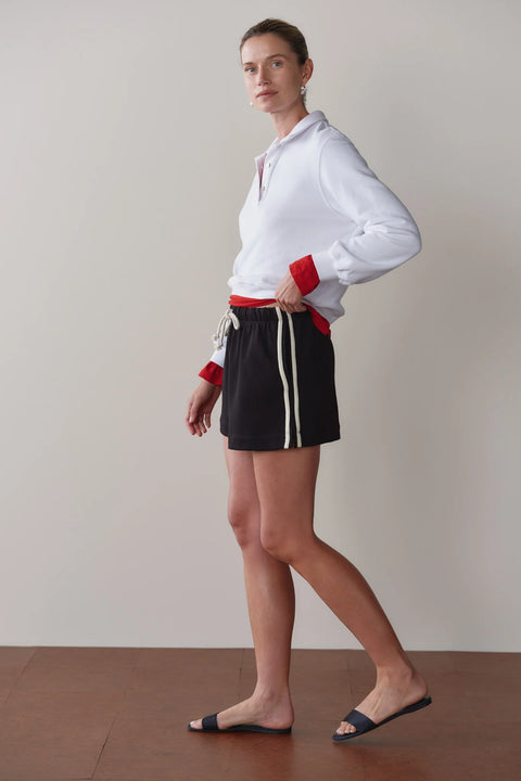 DONNI The Eco Terry Stripe Short | Jet Black