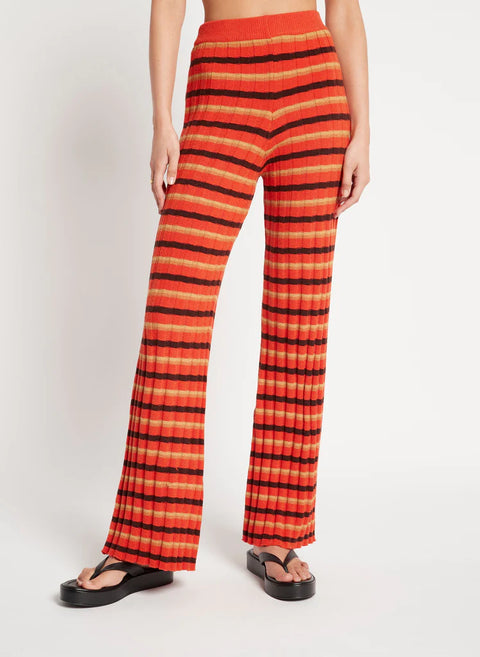 Faithfull the Brand Damira Knit Pants | Orange Stripe